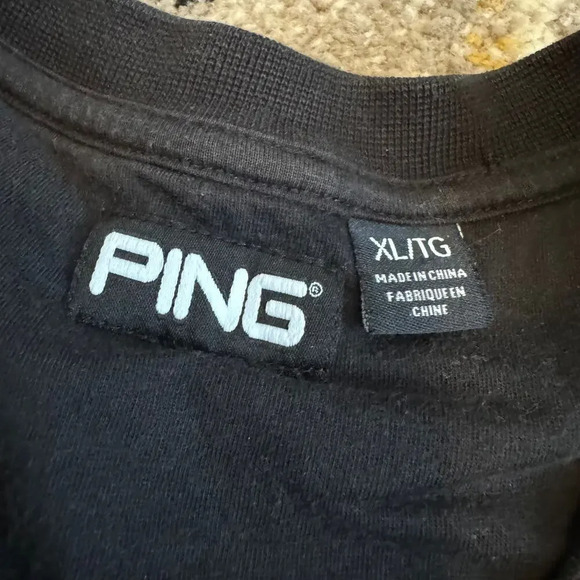 Ping Men's Pullover Sweater Vest Size XL Black Cotton Sleeveless V-Neck GOLF - Picture 3 of 8